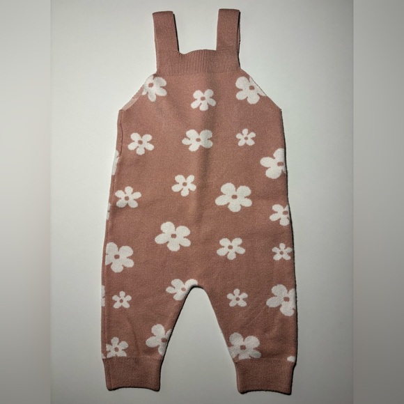 SHEIN Pink Floral Knit Baby Romper - Picture 3 of 7